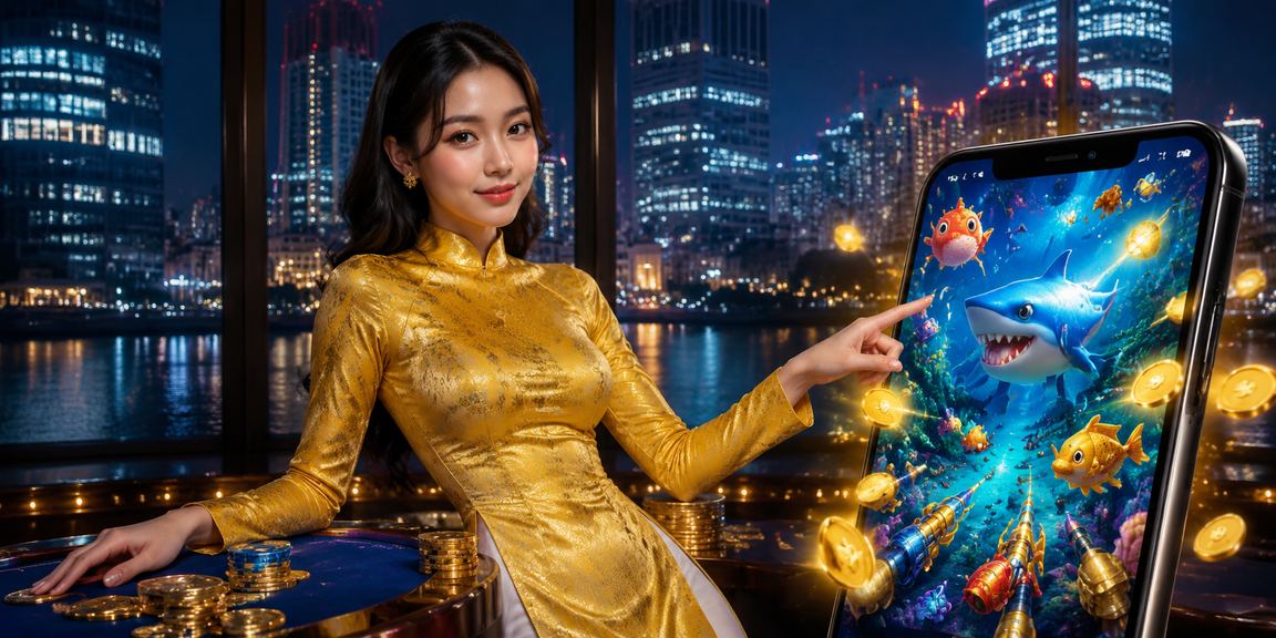 Người dùng chơi game câu cá trực tuyến tại Hà Nội với trang phục áo dài truyền thống